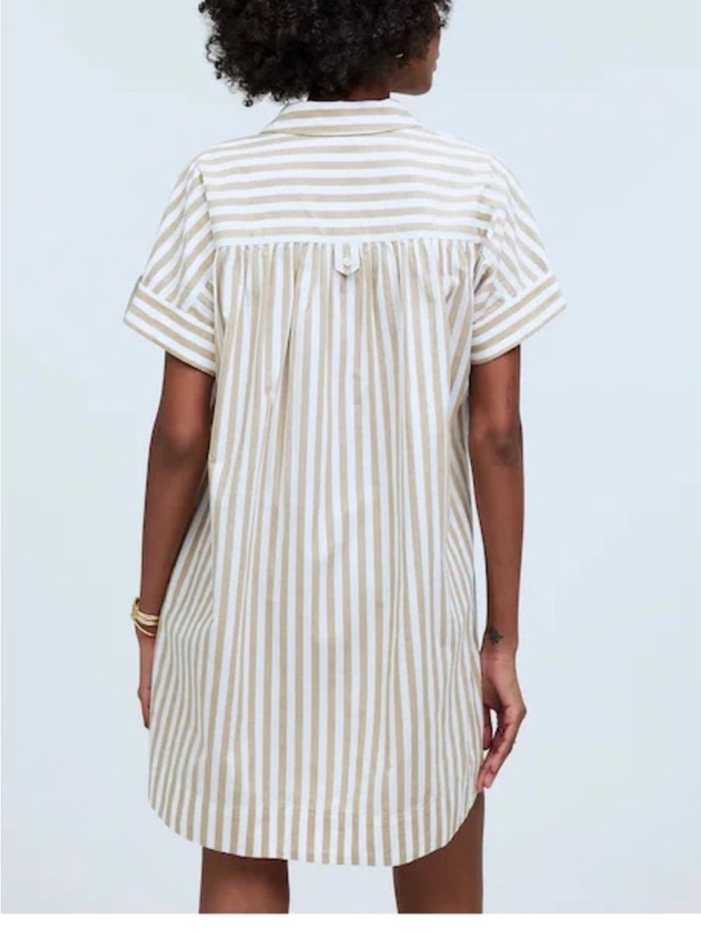 Maxwell Striped Short-Sleeve Shirt Dress